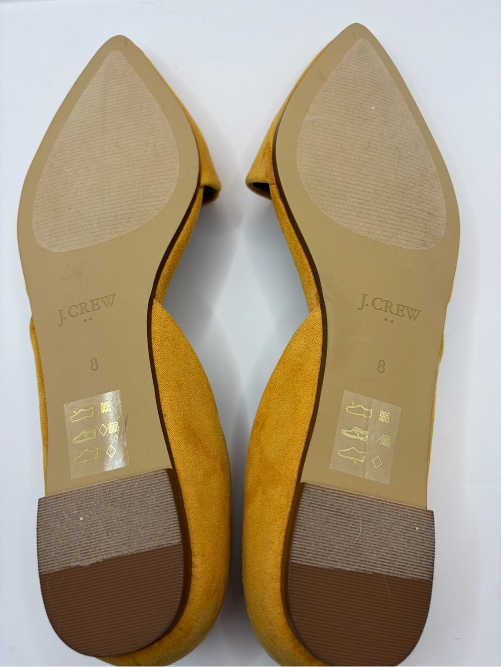 J. Crew Mustard Yellow Pointed Suede D'Orsay Flats - Picture 2 of 3